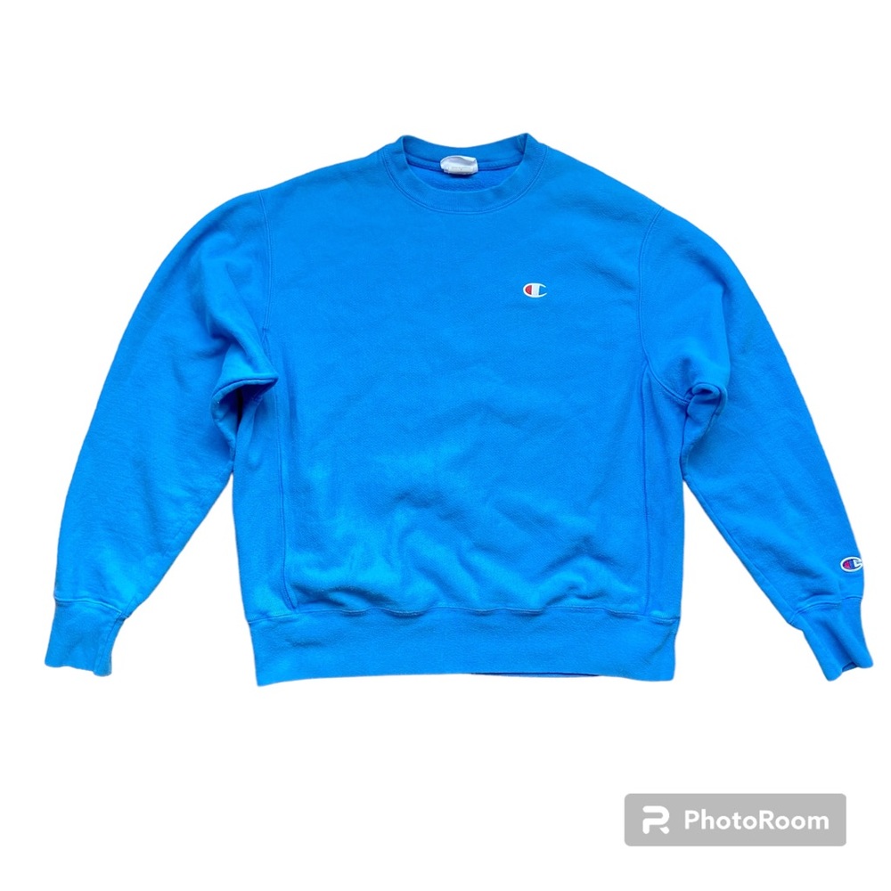 Champion Crewneck, men’s sweatshirt, bright blue, size large